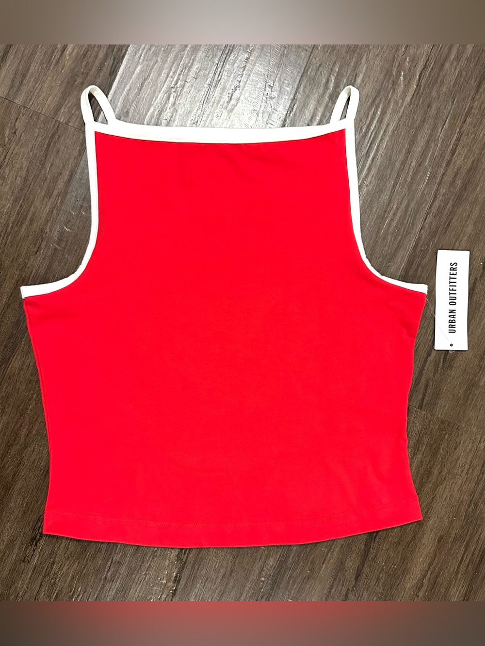 NWT BDG Urban Outfitters Romy Boatneck Cropped Tank Top in Red. Size L - Picture 6 of 10